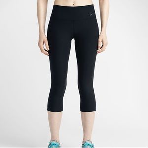 Like new, black, Nike Dri-fit capris, made from recycled materials